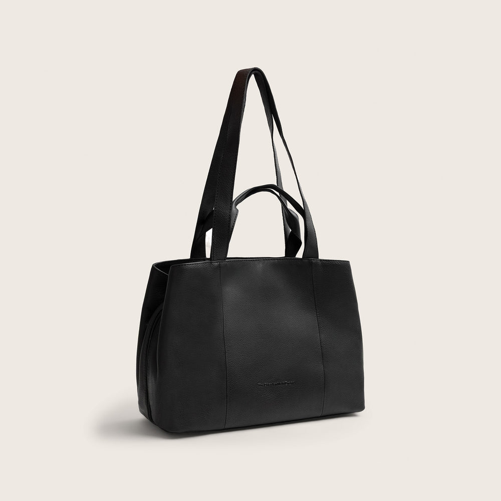 Sac Porté Épaule en Cuir Noir Nerissa