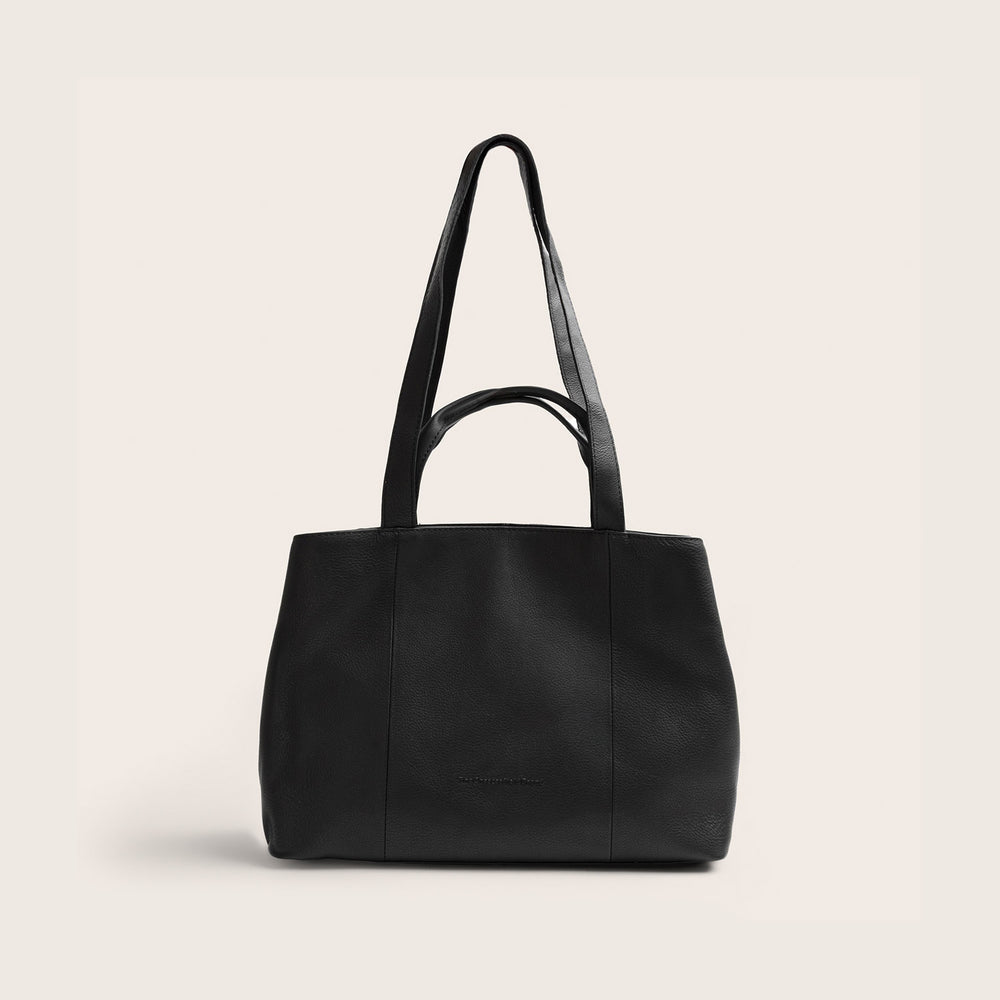 Sac Porté Épaule en Cuir Noir Nerissa