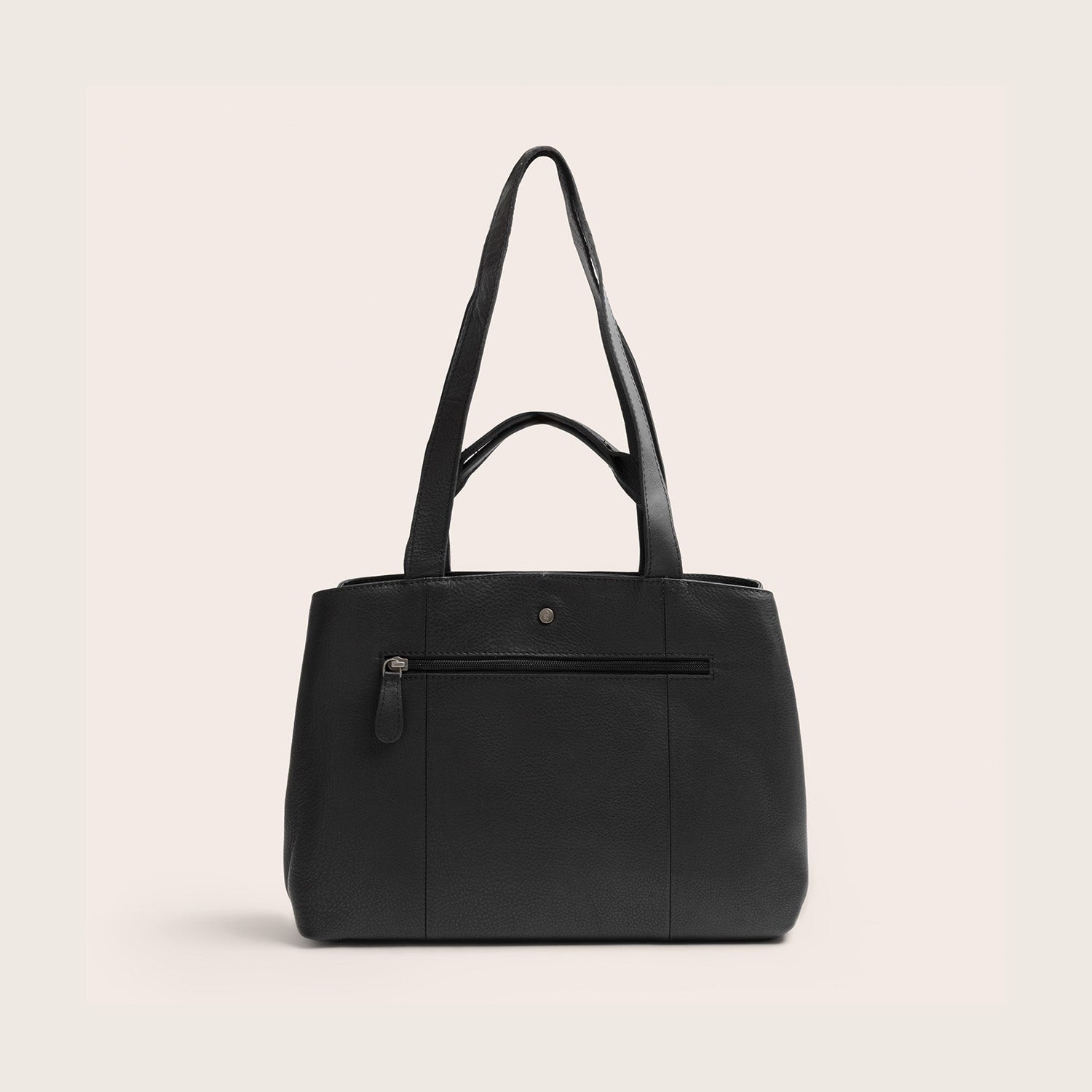 Sac Porté Épaule en Cuir Noir Nerissa