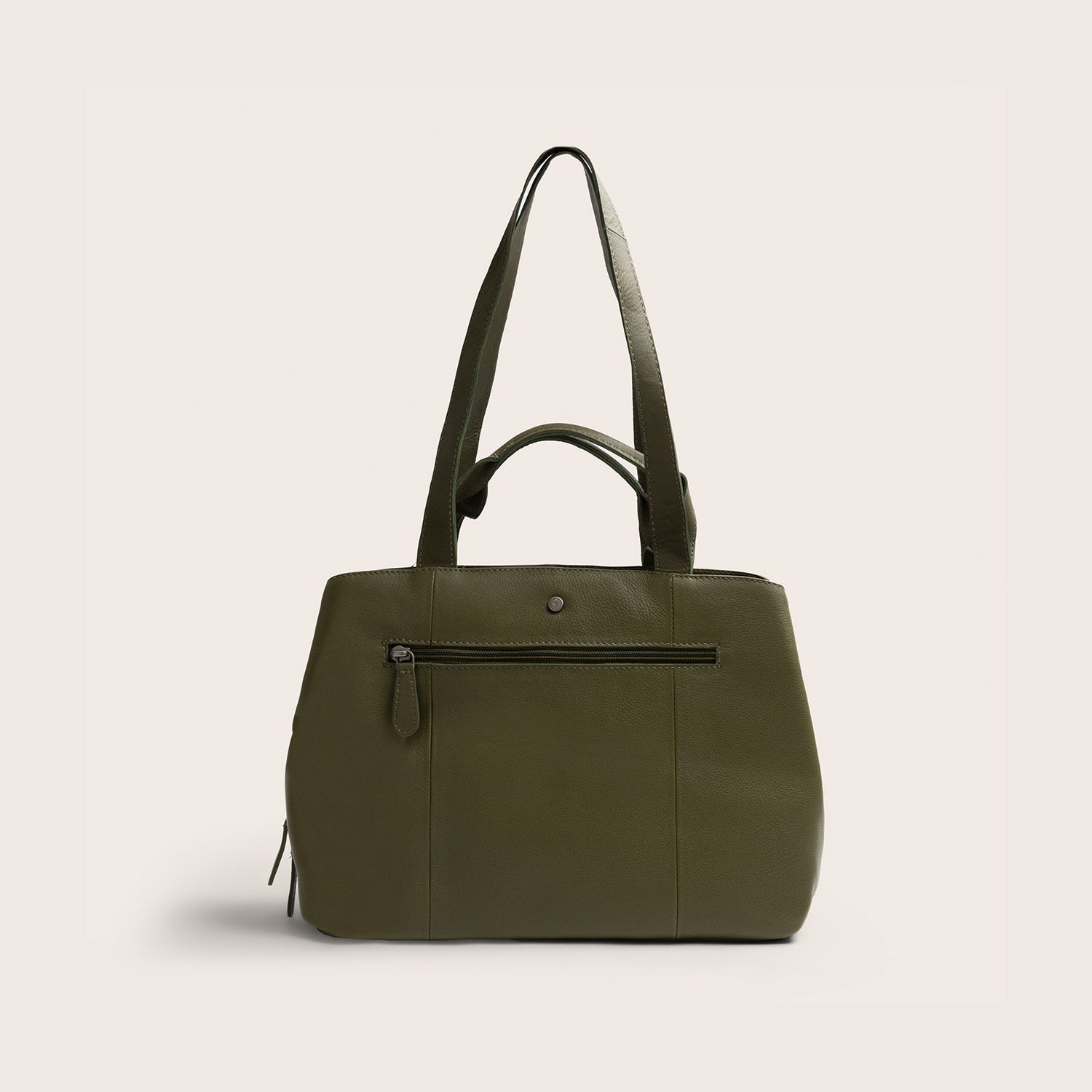 Sac Porté Épaule en Cuir Vert Olive Nerissa