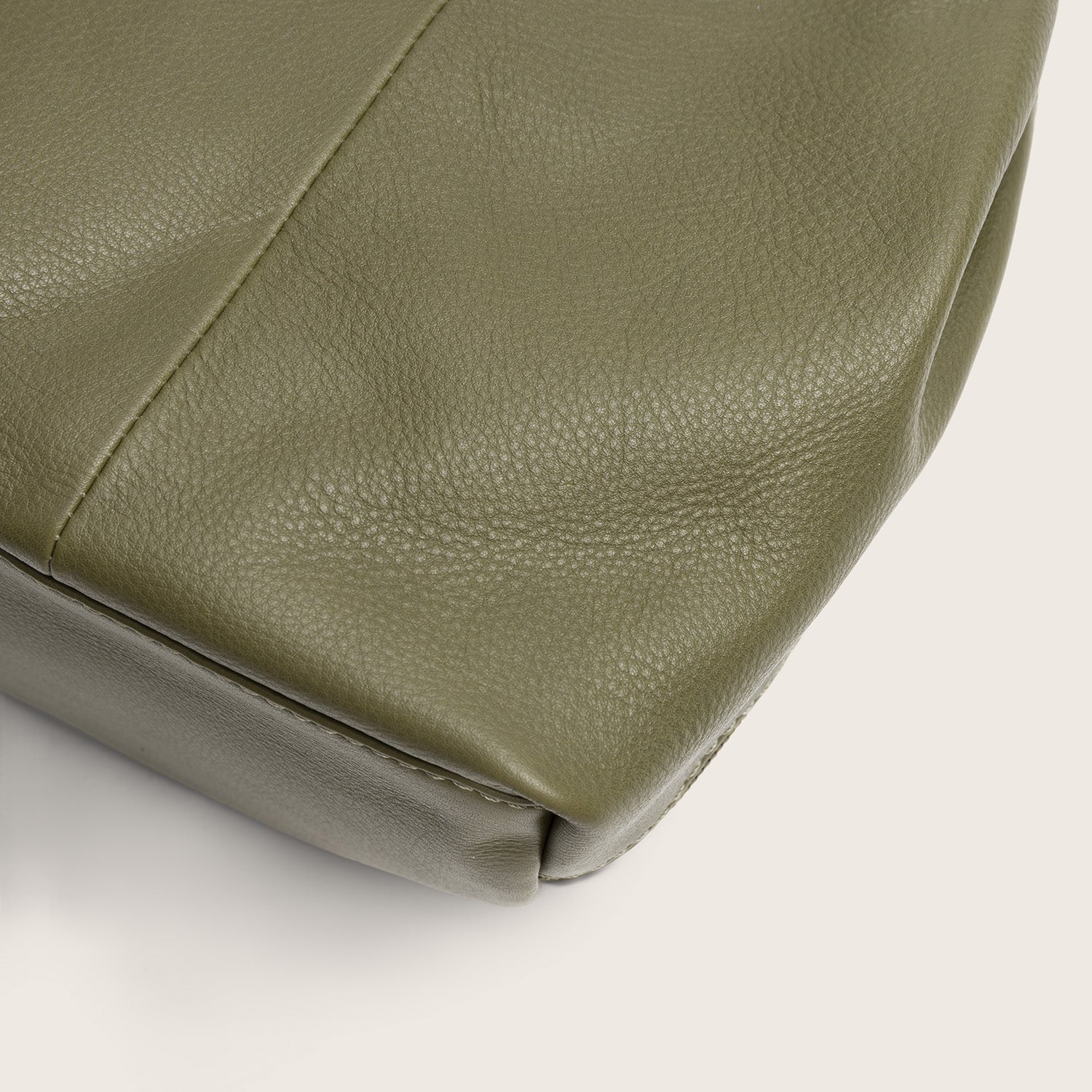 Sac Porté Épaule en Cuir Vert Olive Nerissa
