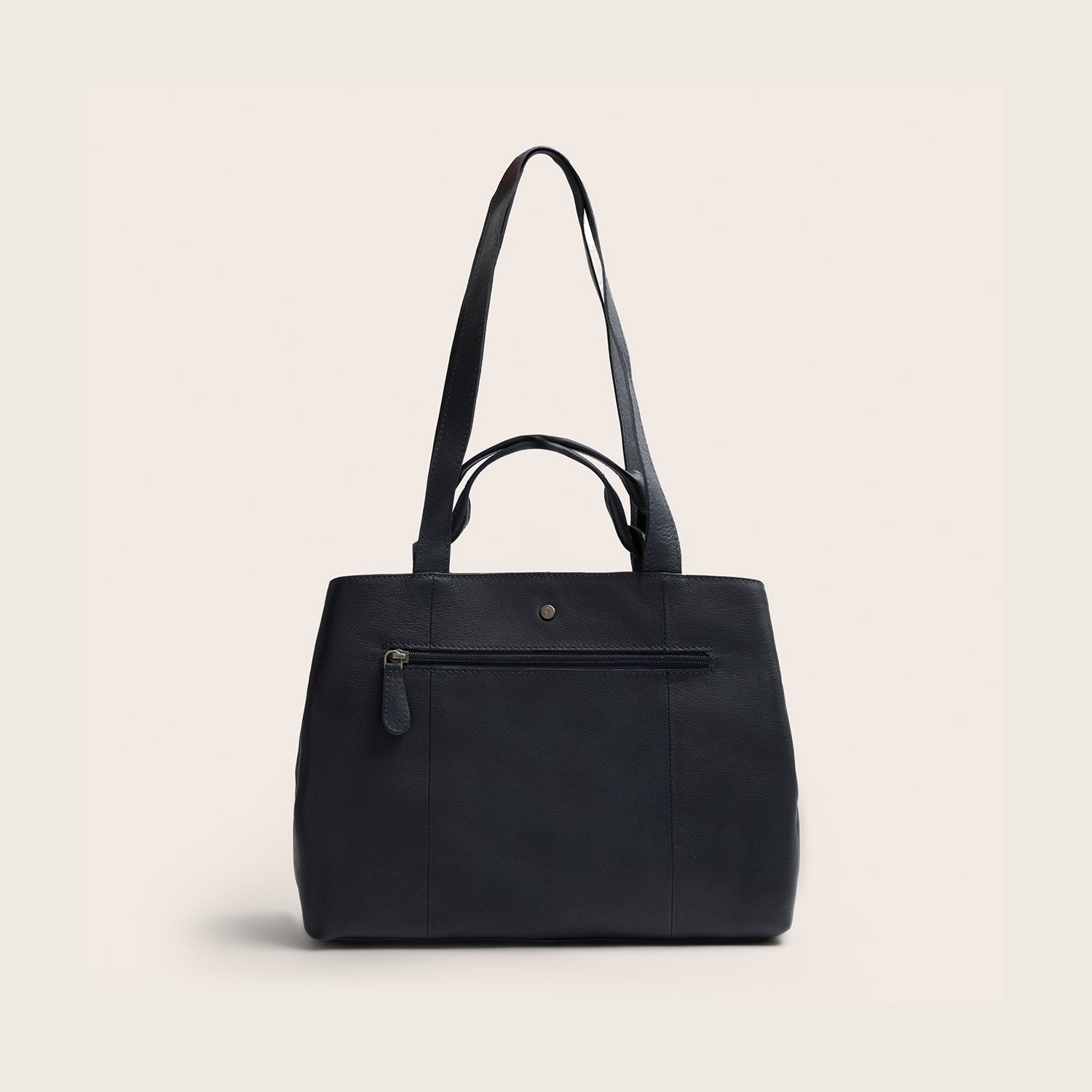 Sac Porté Épaule en Cuir Bleu Marine Nerissa