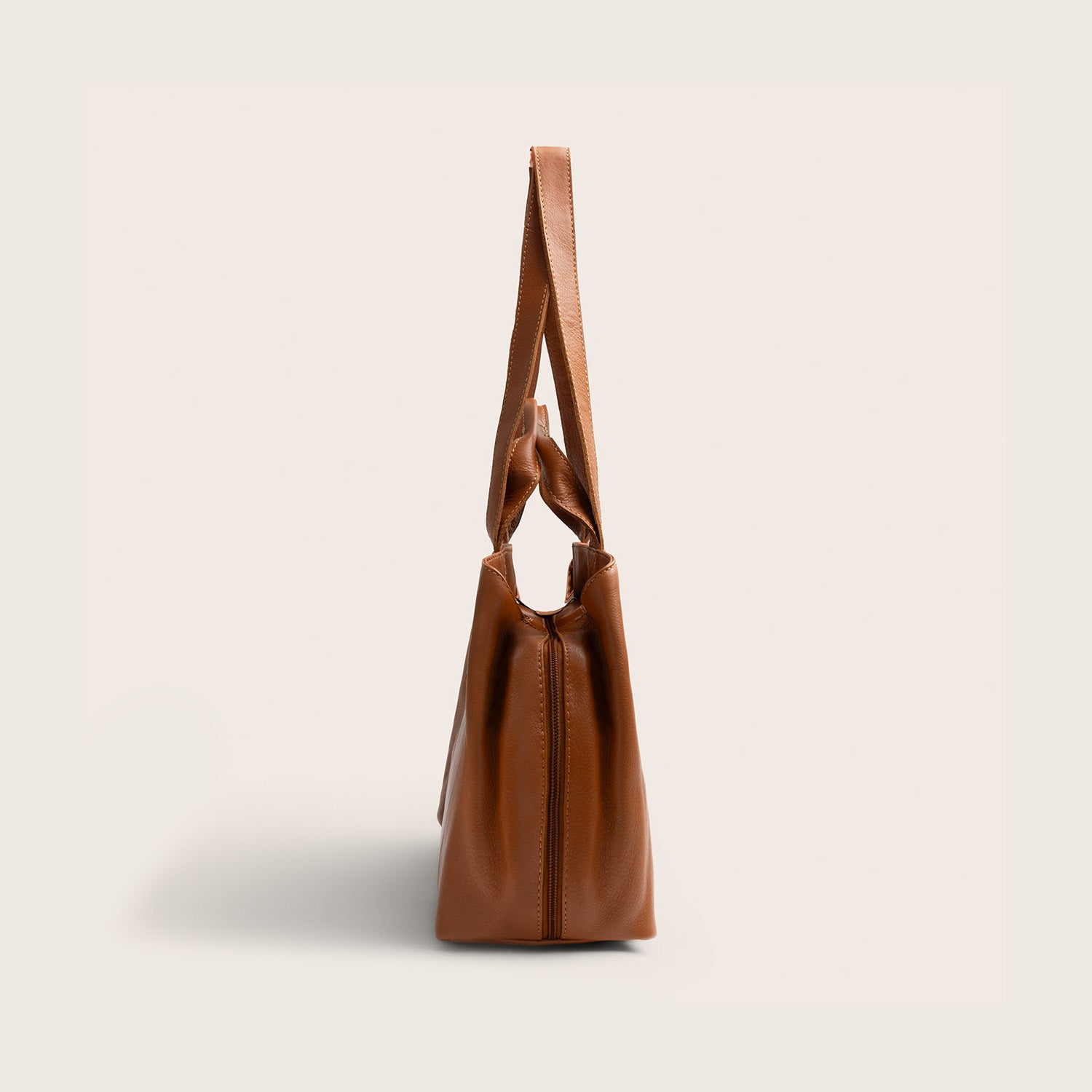 Sac Porté Épaule en Cuir Cognac Nerissa