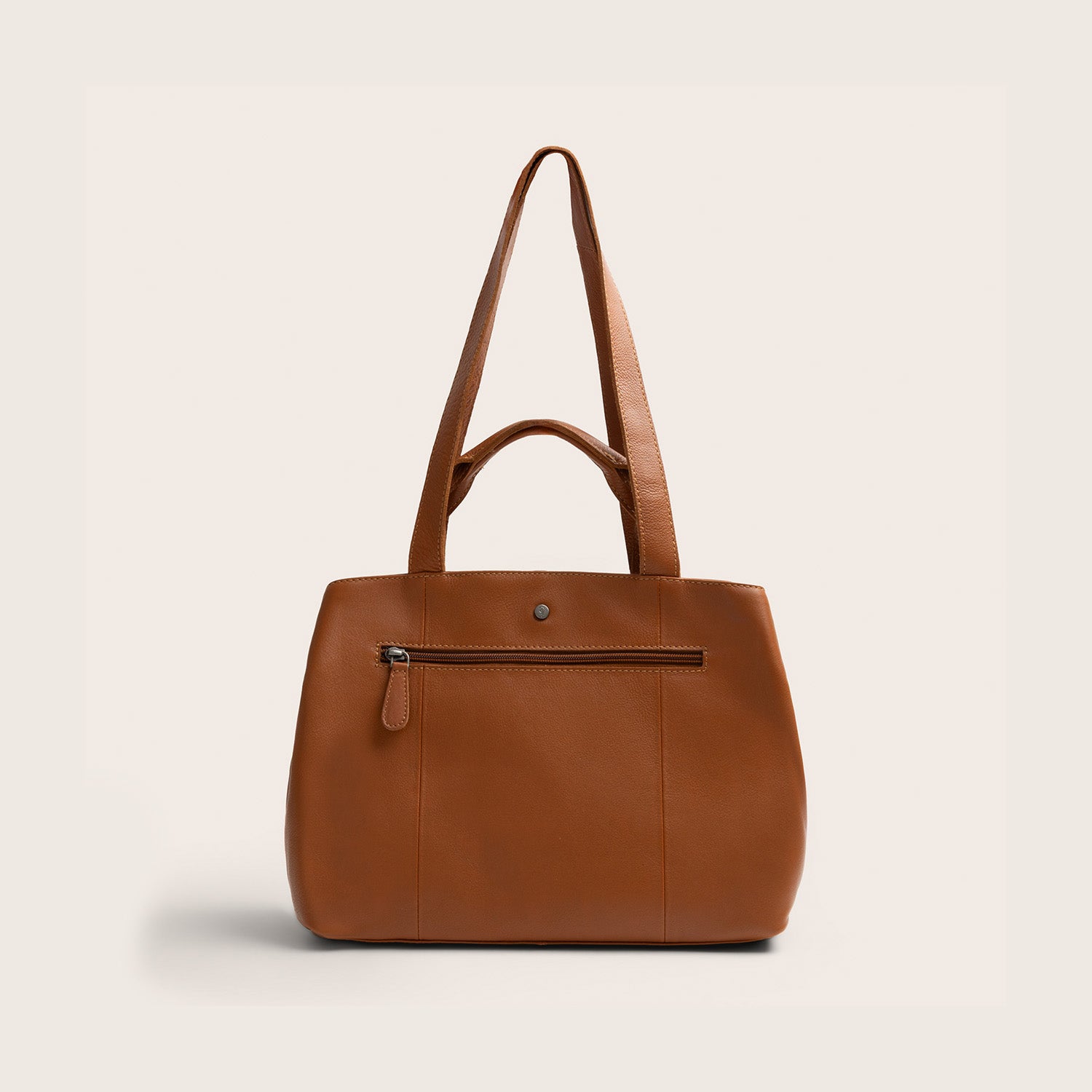 Sac Porté Épaule en Cuir Cognac Nerissa