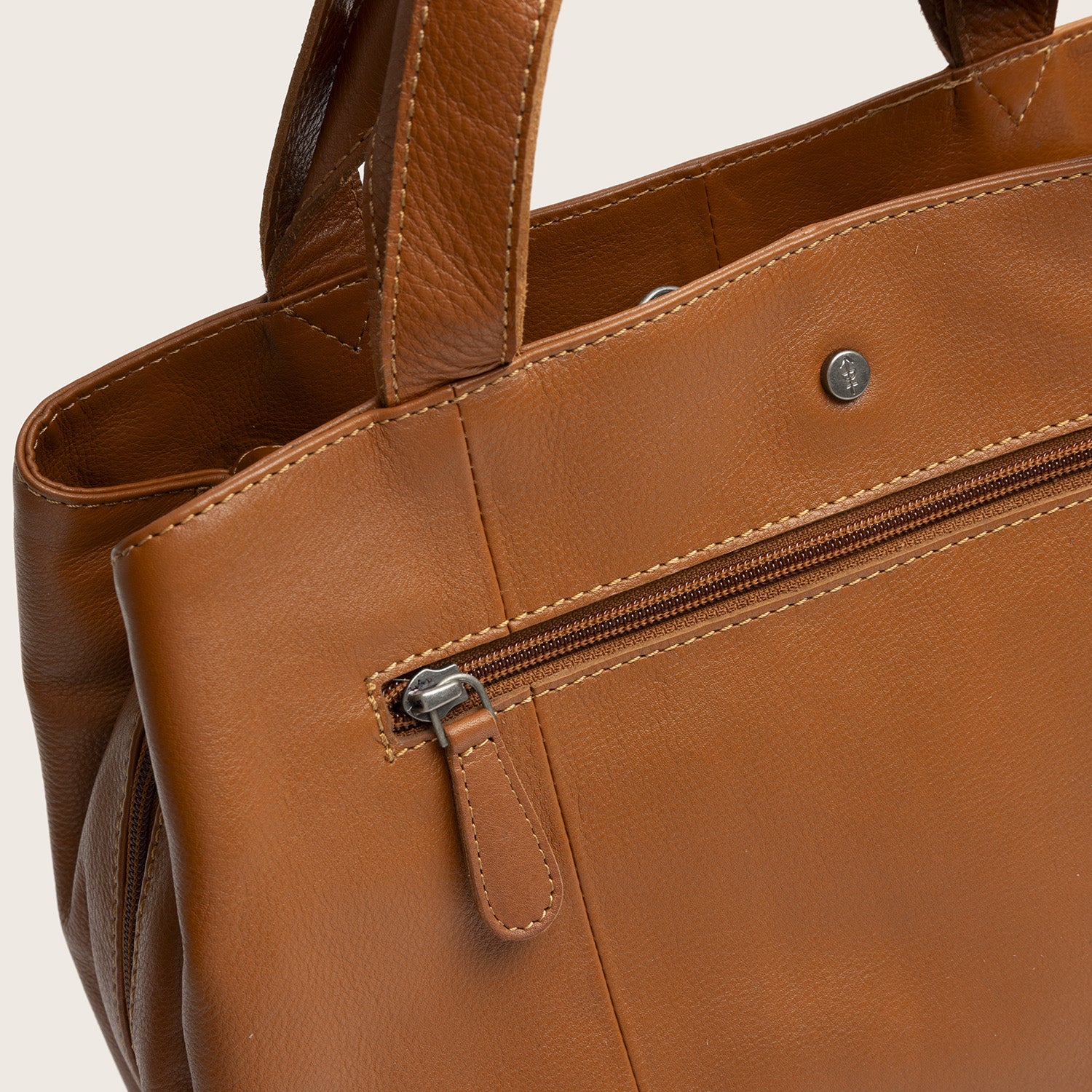 Sac Porté Épaule en Cuir Cognac Nerissa