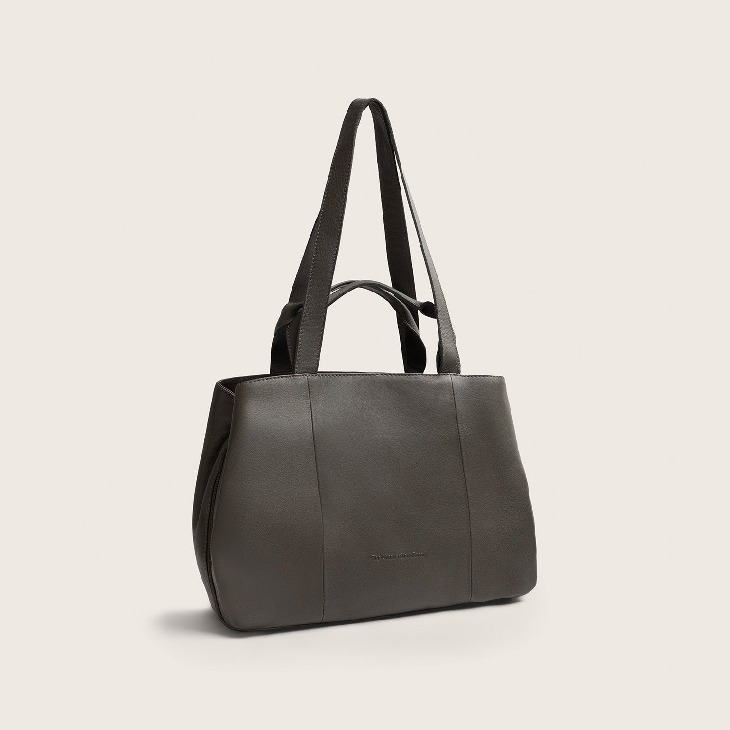 Sac Porté Épaule en Cuir Gris Argile Nerissa
