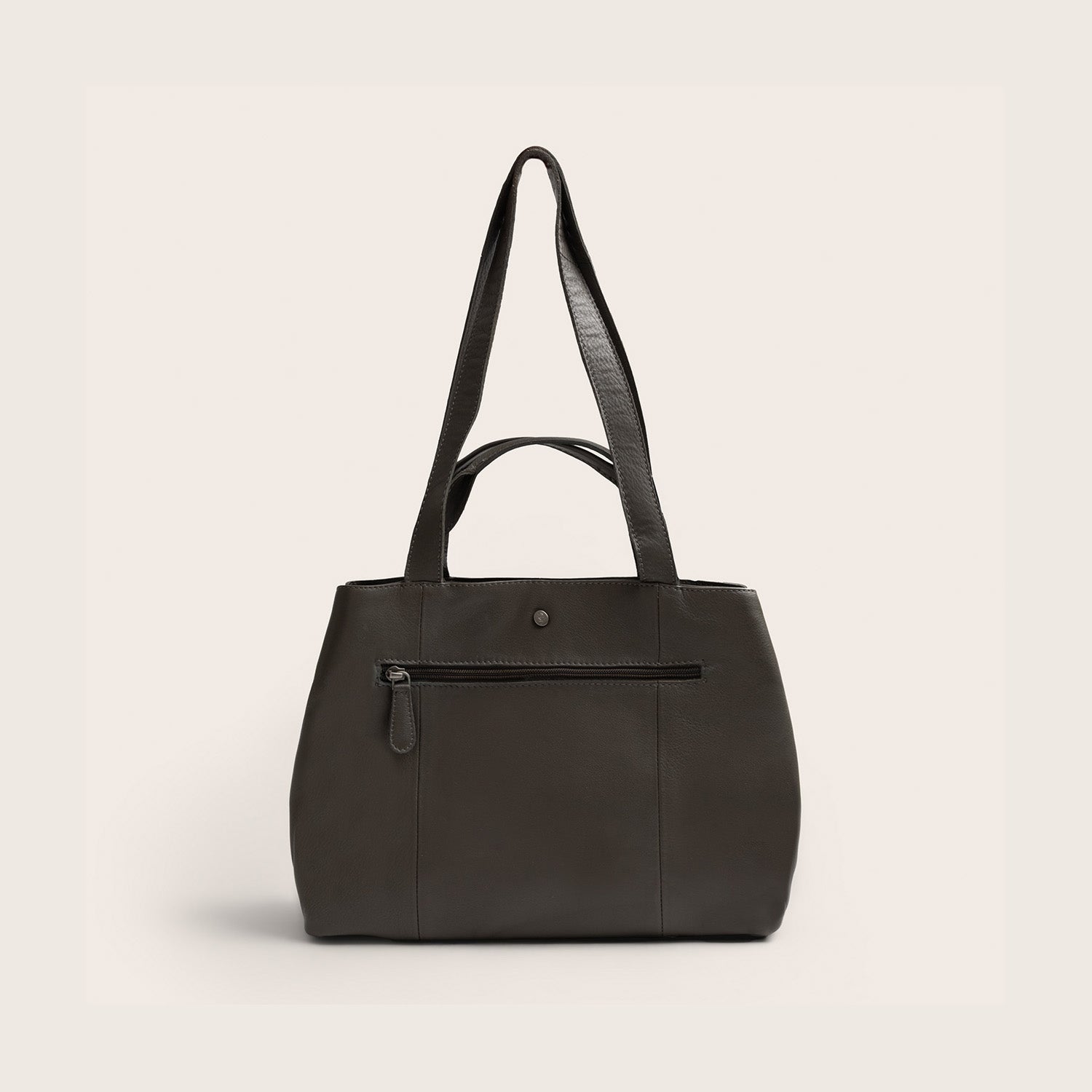 Sac Porté Épaule en Cuir Gris Argile Nerissa