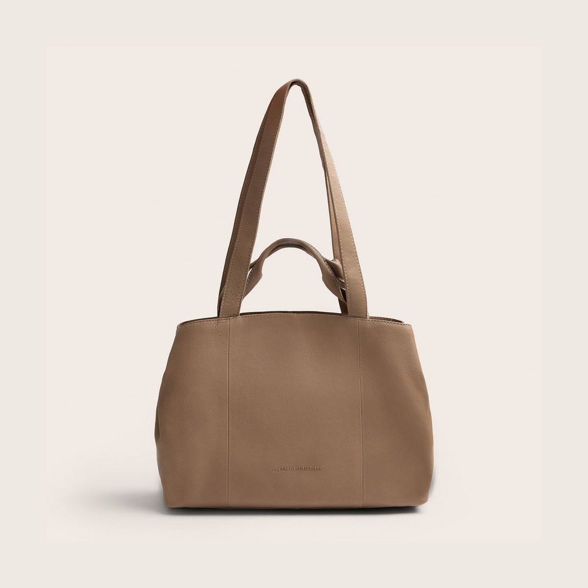 Sac Porté Épaule en Cuir Taupe Nerissa