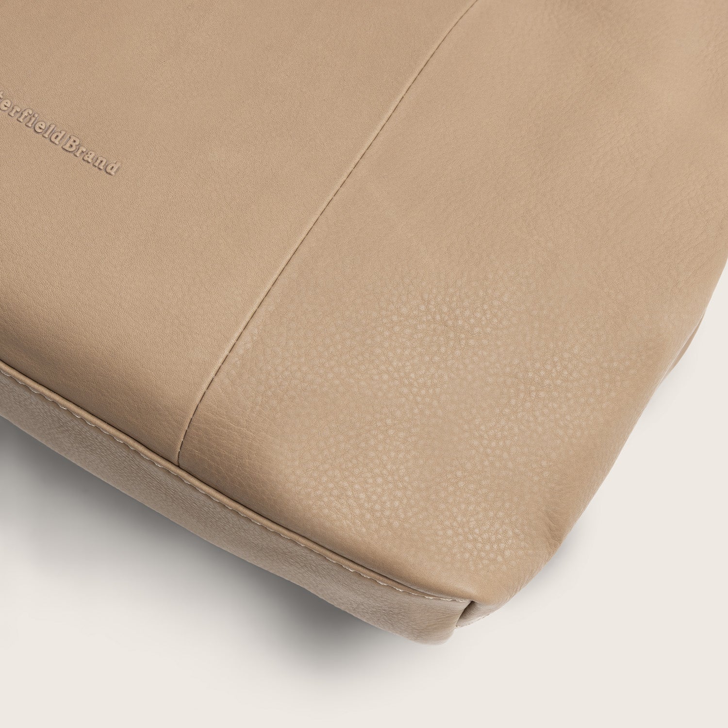 Sac Porté Épaule en Cuir Taupe Nerissa