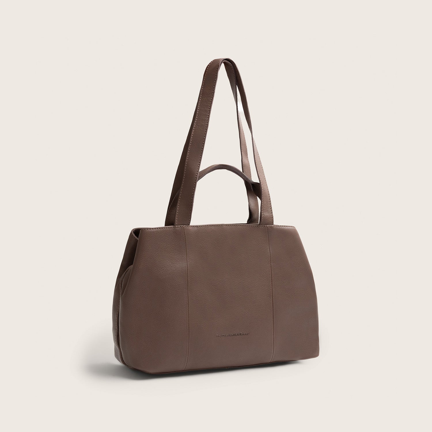 Sac Porté Épaule en Cuir Taupe Foncé Nerissa