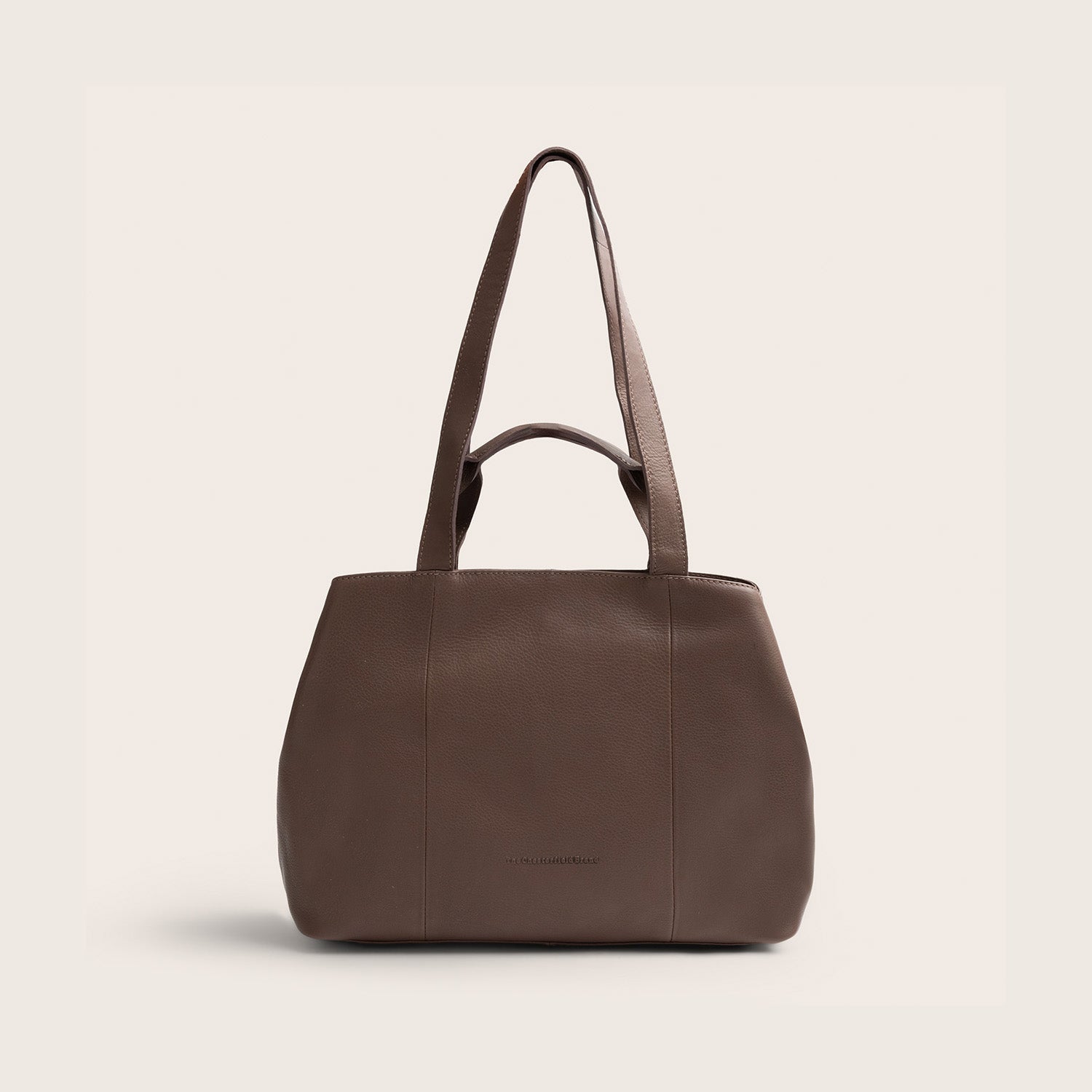 Sac Porté Épaule en Cuir Taupe Foncé Nerissa