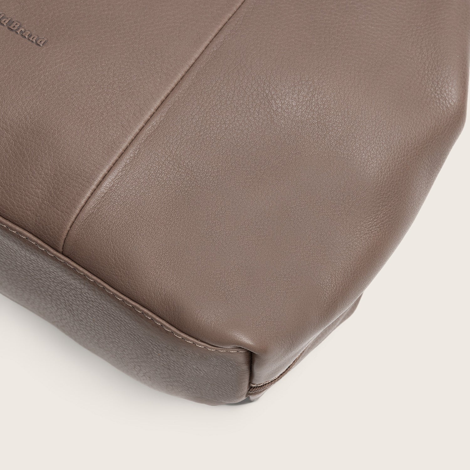 Sac Porté Épaule en Cuir Taupe Foncé Nerissa