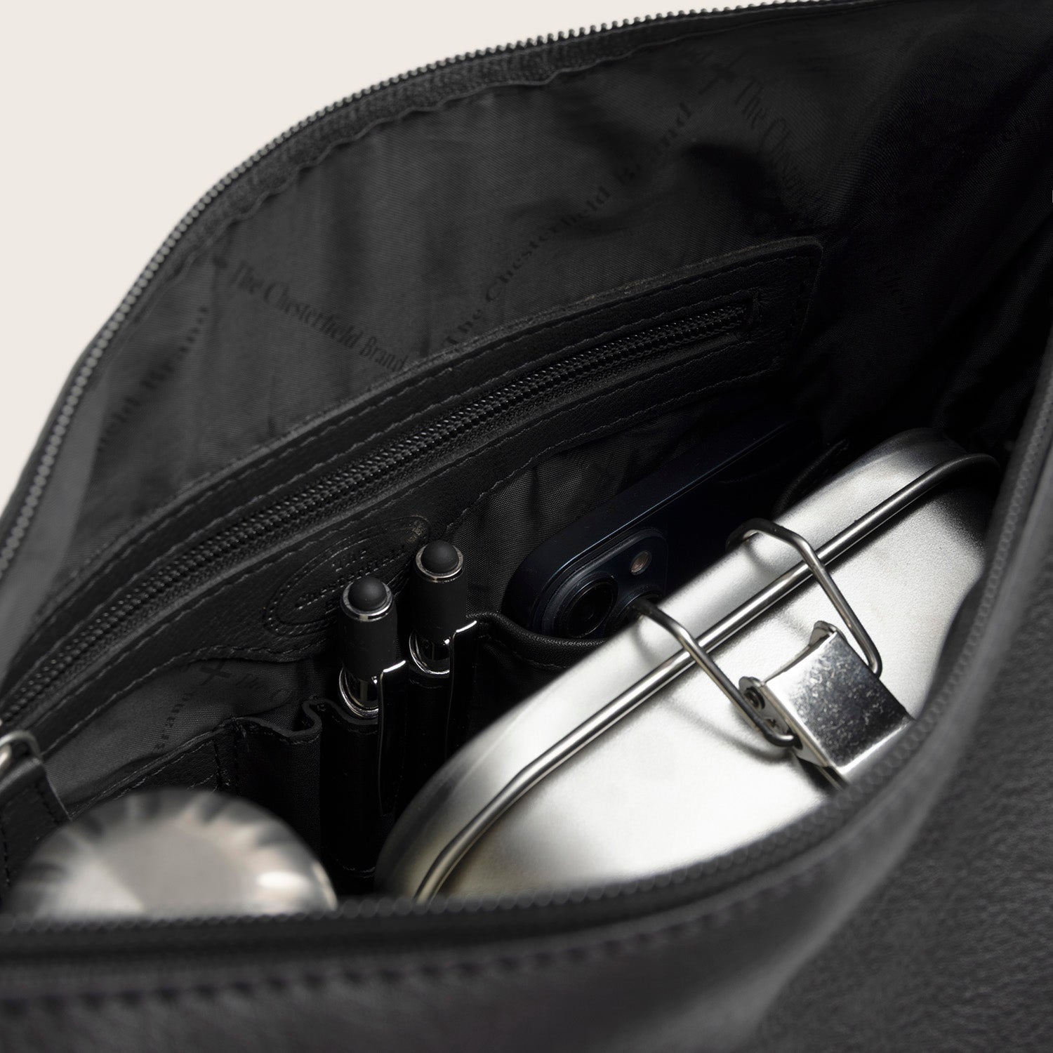 Sac Porté Épaule en Cuir Noir Azura