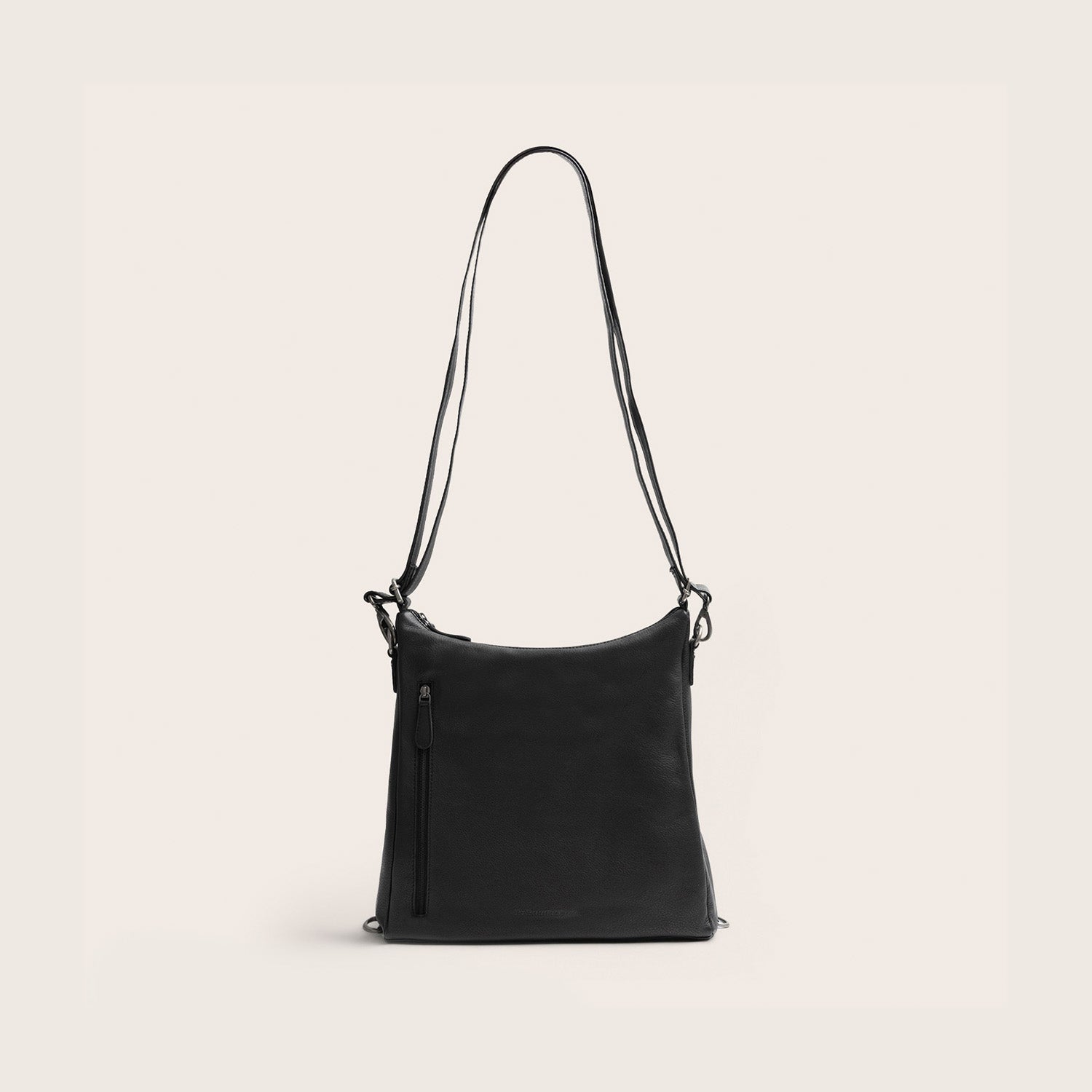 Sac Porté Épaule en Cuir Noir Azura