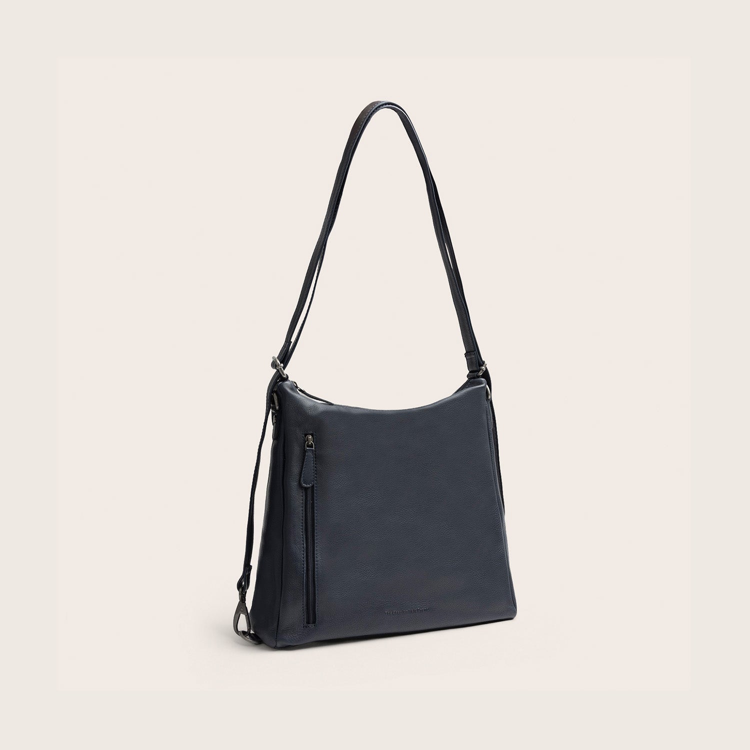 Sac Porté Épaule en Cuir Bleu Marine Azura