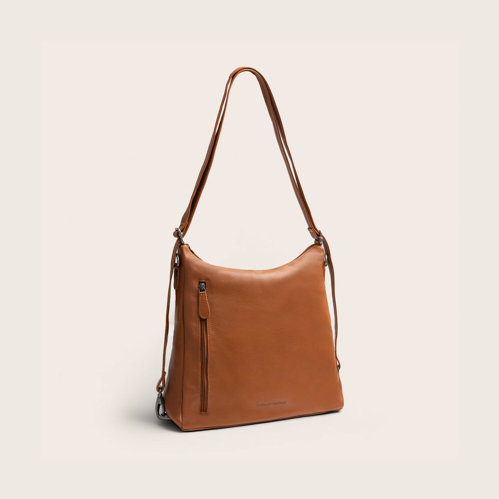 Sac Porté Épaule en Cuir Cognac Azura