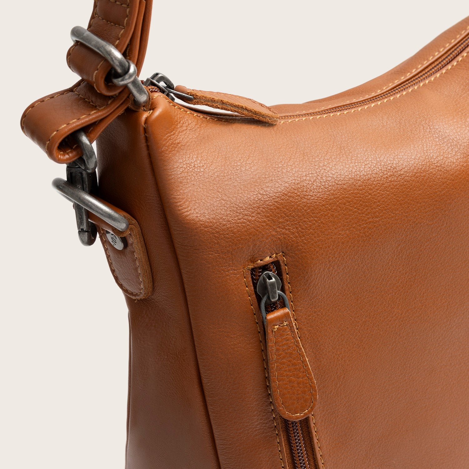Sac Porté Épaule en Cuir Cognac Azura
