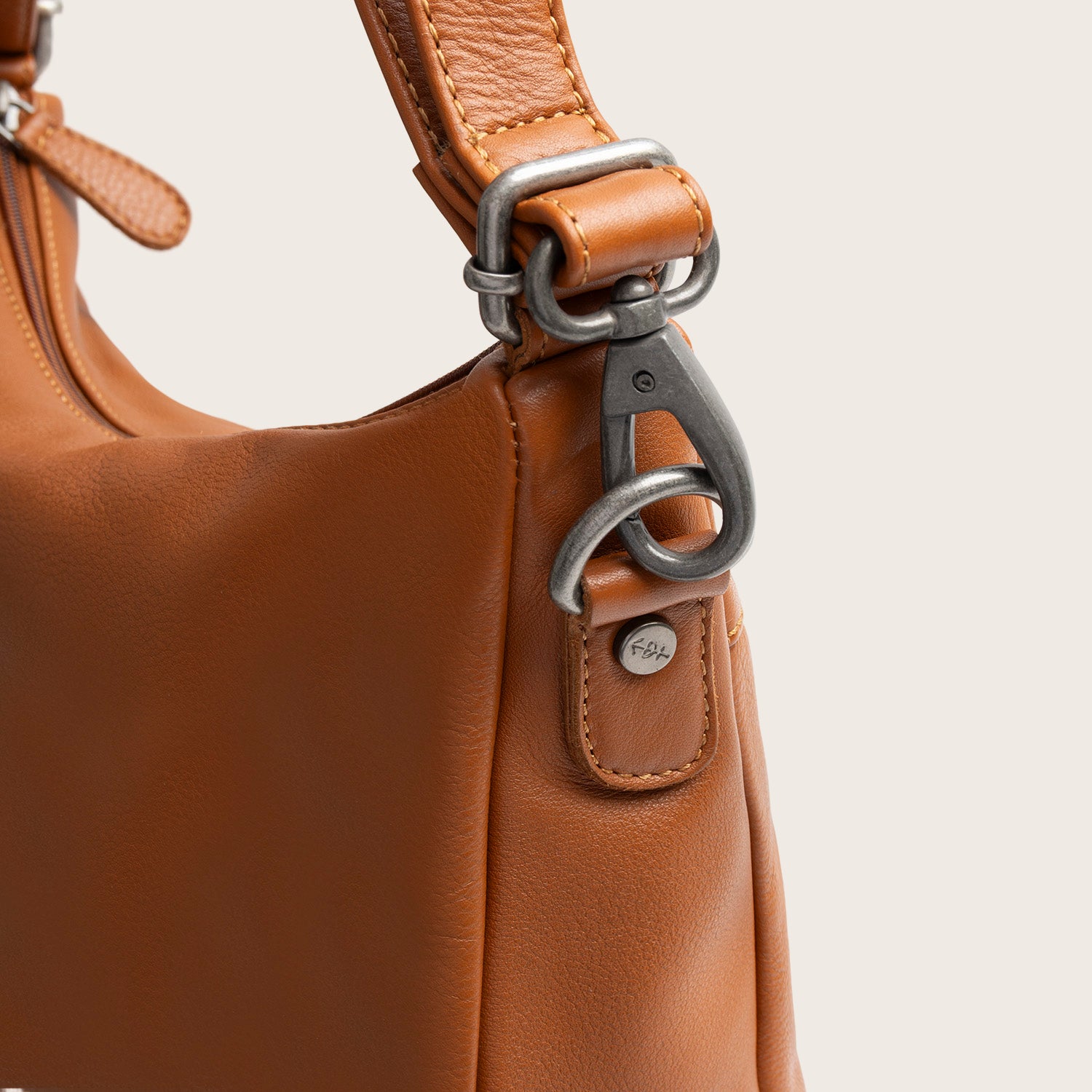 Sac Porté Épaule en Cuir Cognac Azura