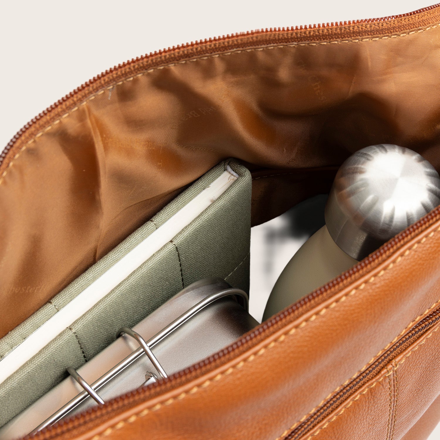 Sac Porté Épaule en Cuir Cognac Azura