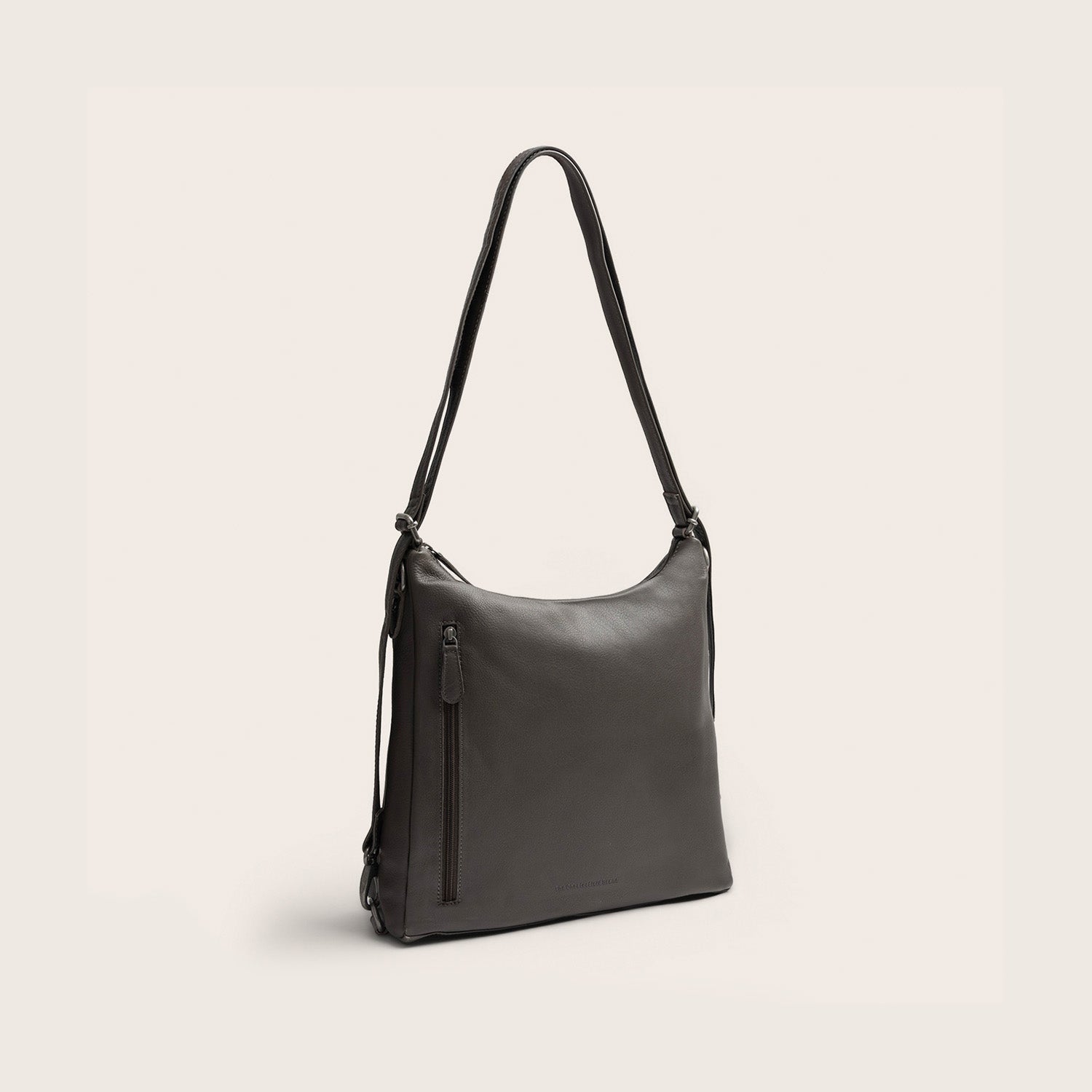 Leather Shoulder Bag Clay Grey Azura