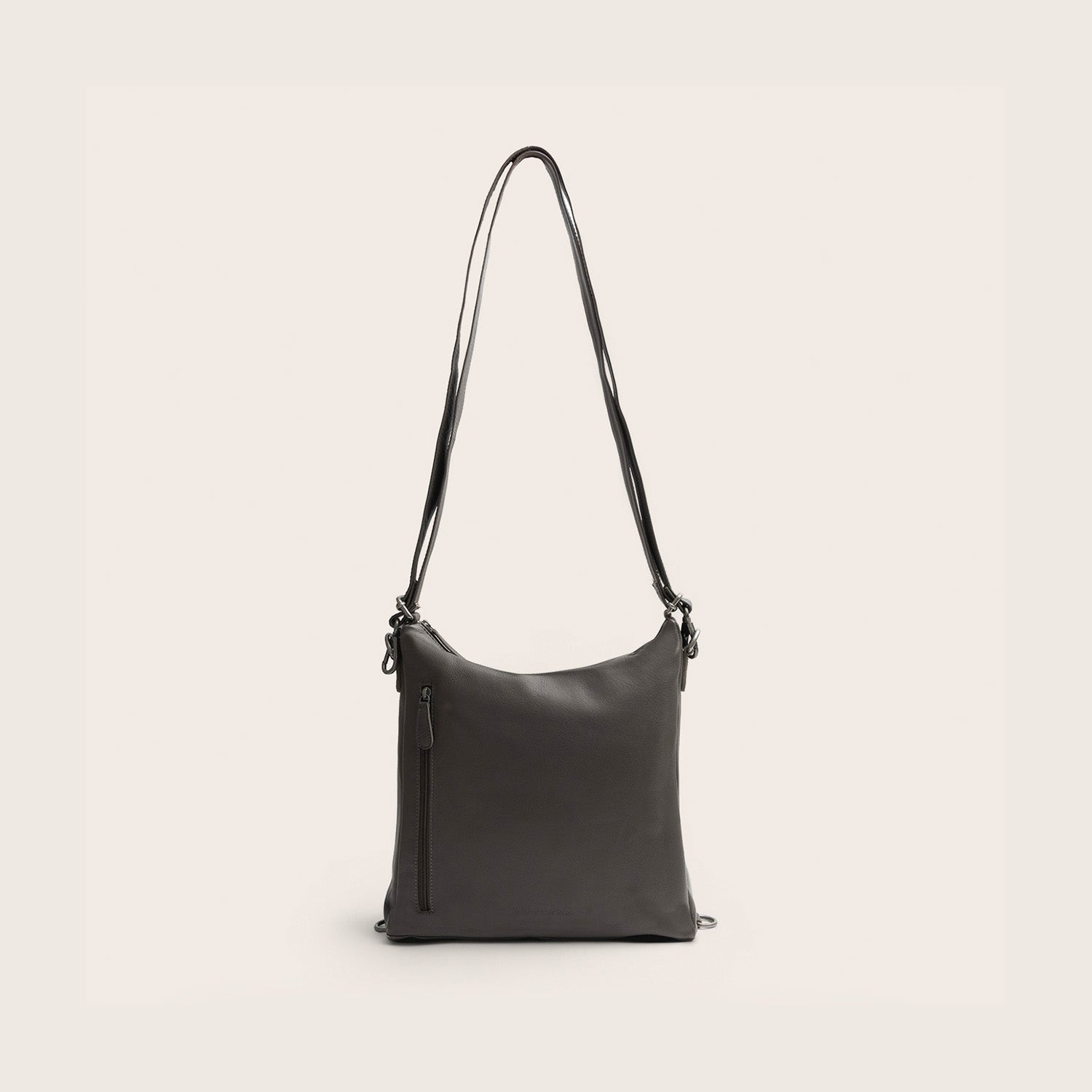 Leather Shoulder Bag Clay Grey Azura