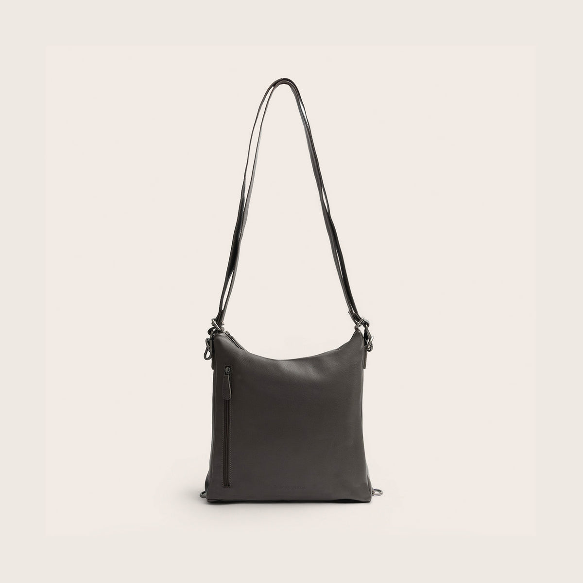 Leather Shoulder Bag Clay Grey Azura