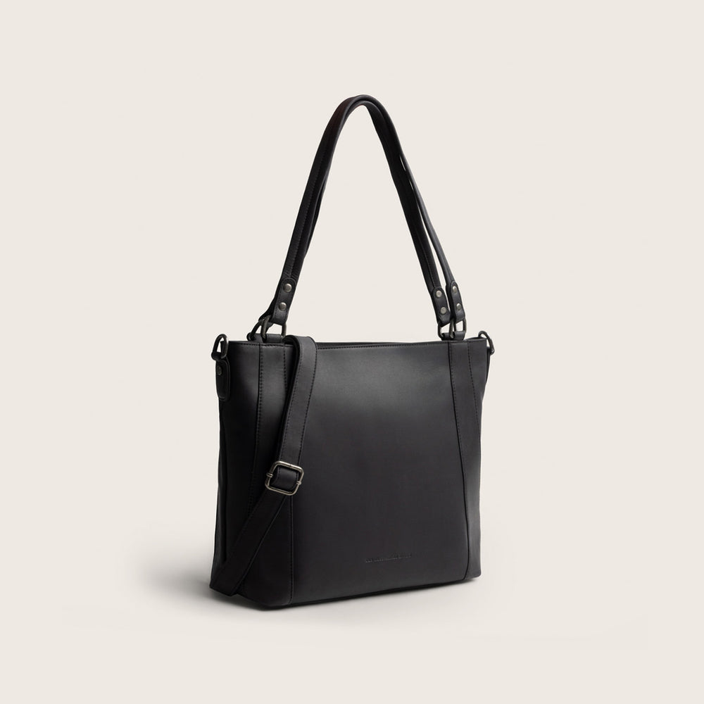 Sac Porté Épaule en Cuir Noir Elira