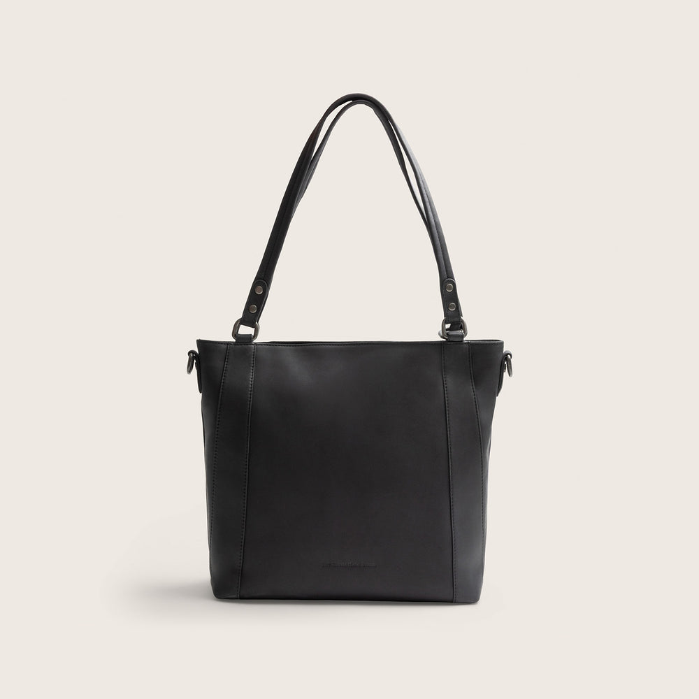 Sac Porté Épaule en Cuir Noir Elira