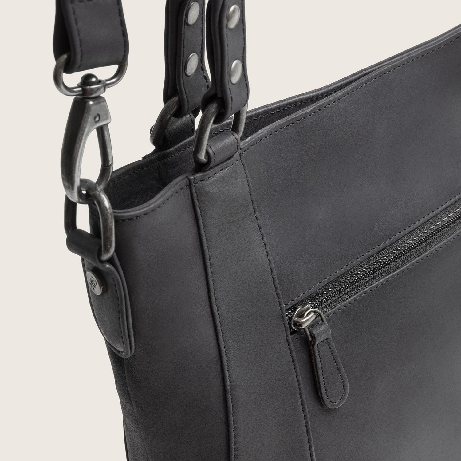 Sac Porté Épaule en Cuir Noir Elira