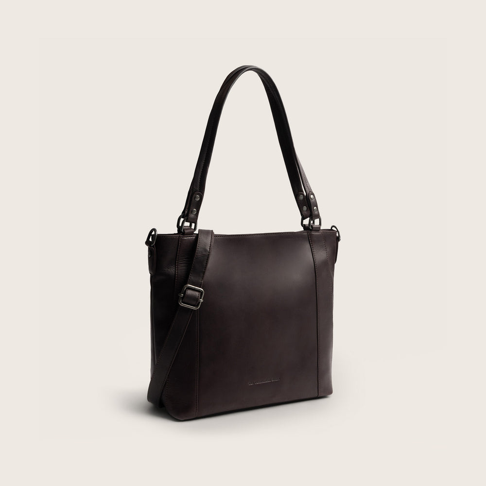 Sac Porté Épaule en Cuir Marron Elira