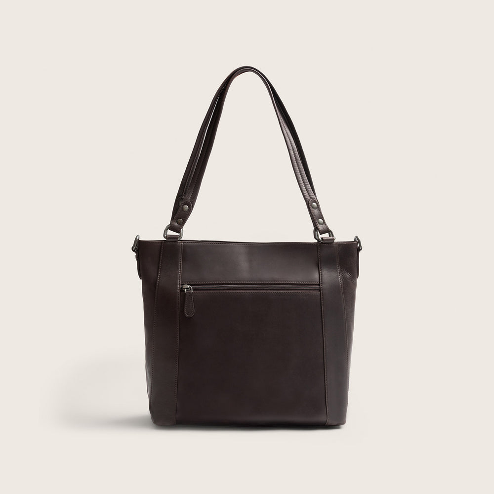 Sac Porté Épaule en Cuir Marron Elira