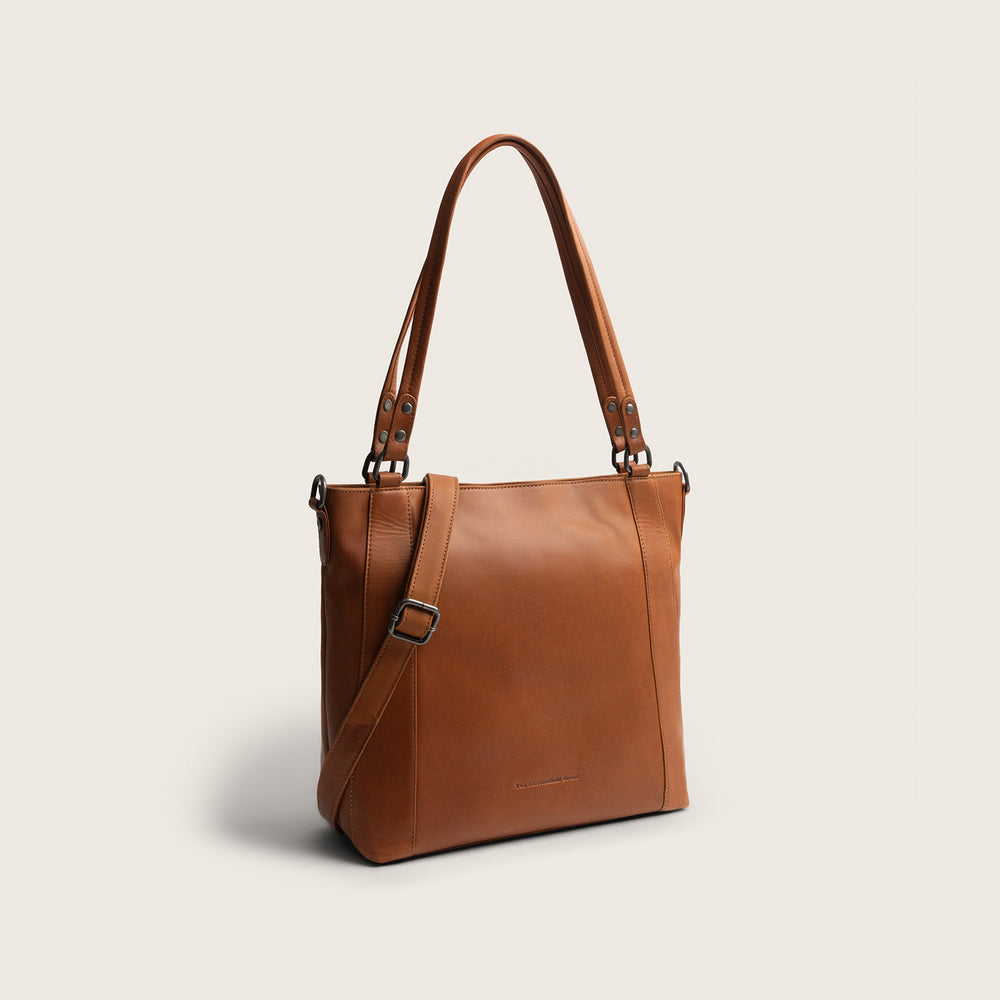 Sac Porté Épaule en Cuir Cognac Elira