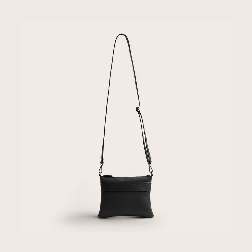 Sac Bandoulière en Cuir Noir Harlan
