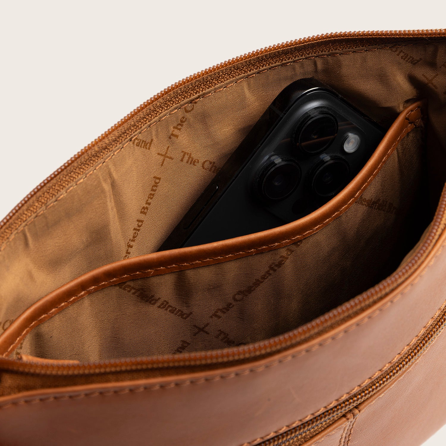 Sac Bandoulière en Cuir Cognac Harlan