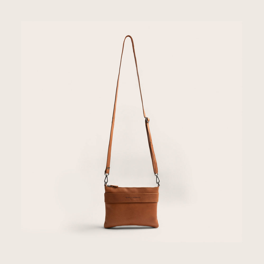 Sac Bandoulière en Cuir Cognac Harlan