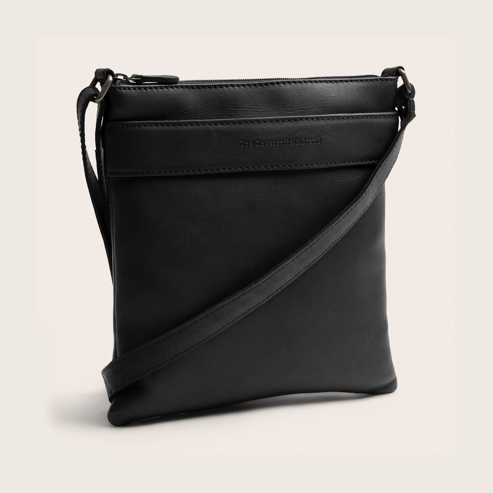 Sac Bandoulière en Cuir Noir Trenton