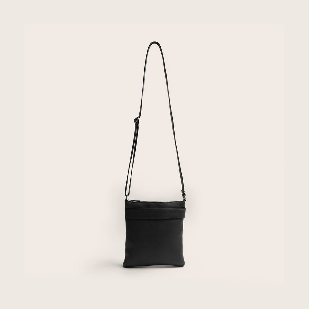 Sac Bandoulière en Cuir Noir Trenton