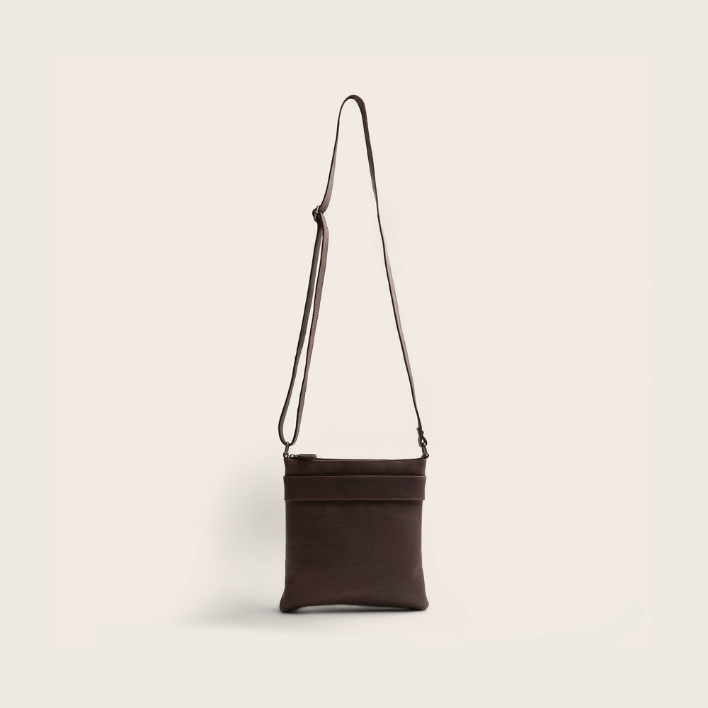Sac Bandoulière en Cuir Marron Trenton