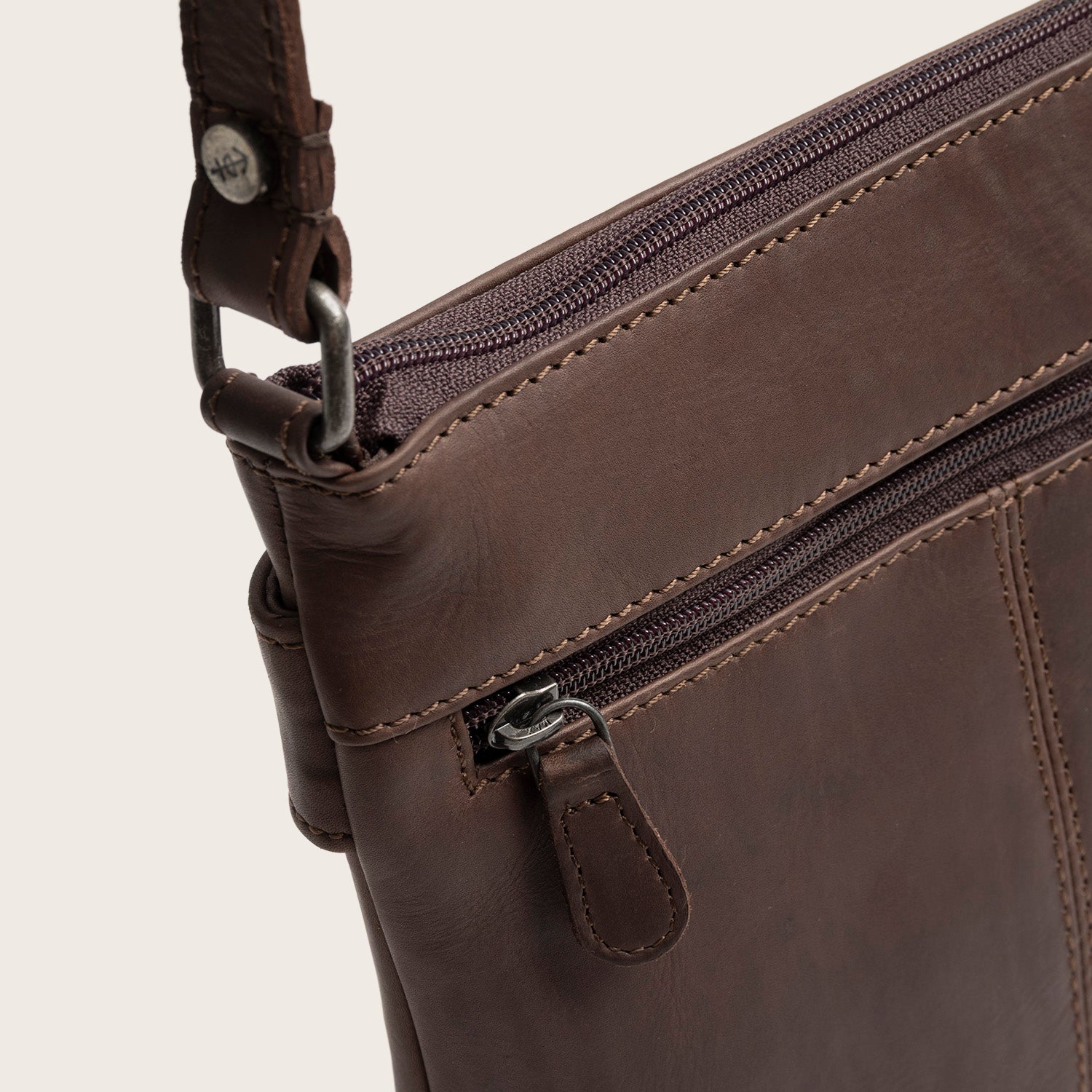 Sac Bandoulière en Cuir Marron Trenton