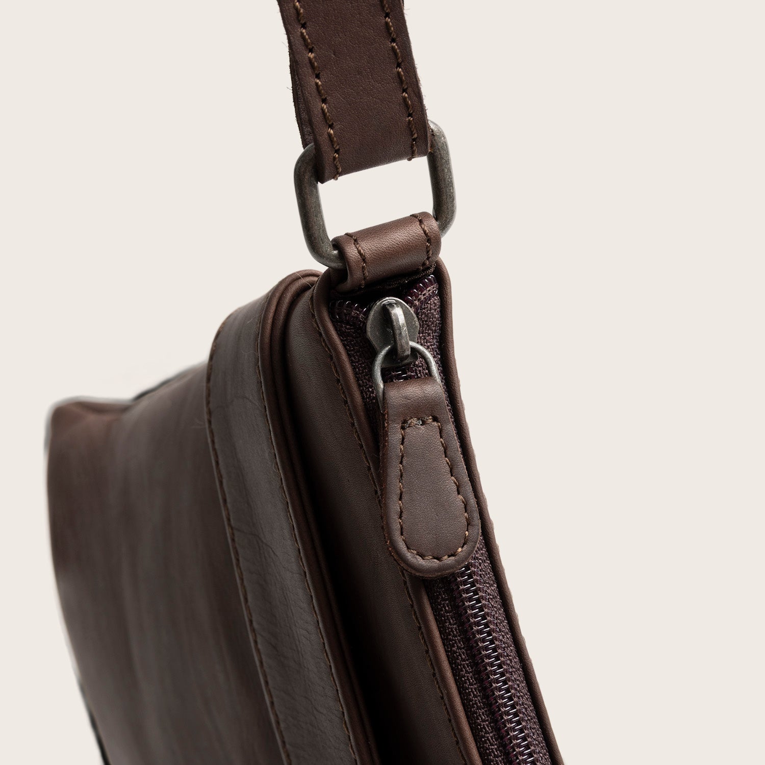 Sac Bandoulière en Cuir Marron Trenton