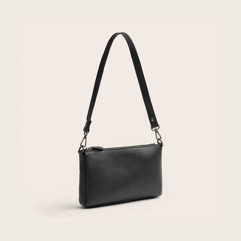 Leather Crossbody Bag Black Orinoco