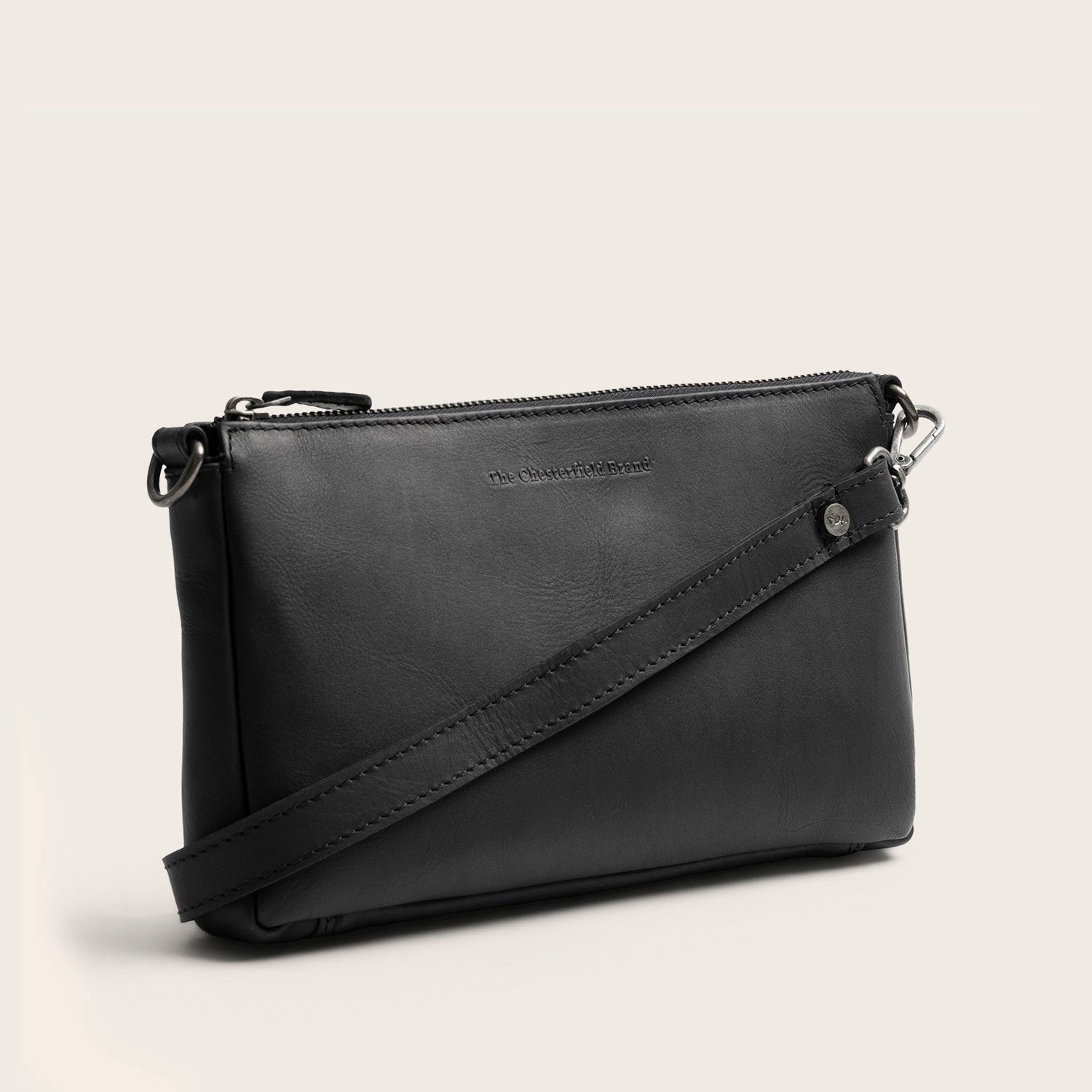 Leder Umhängetasche Schwarz Orinoco