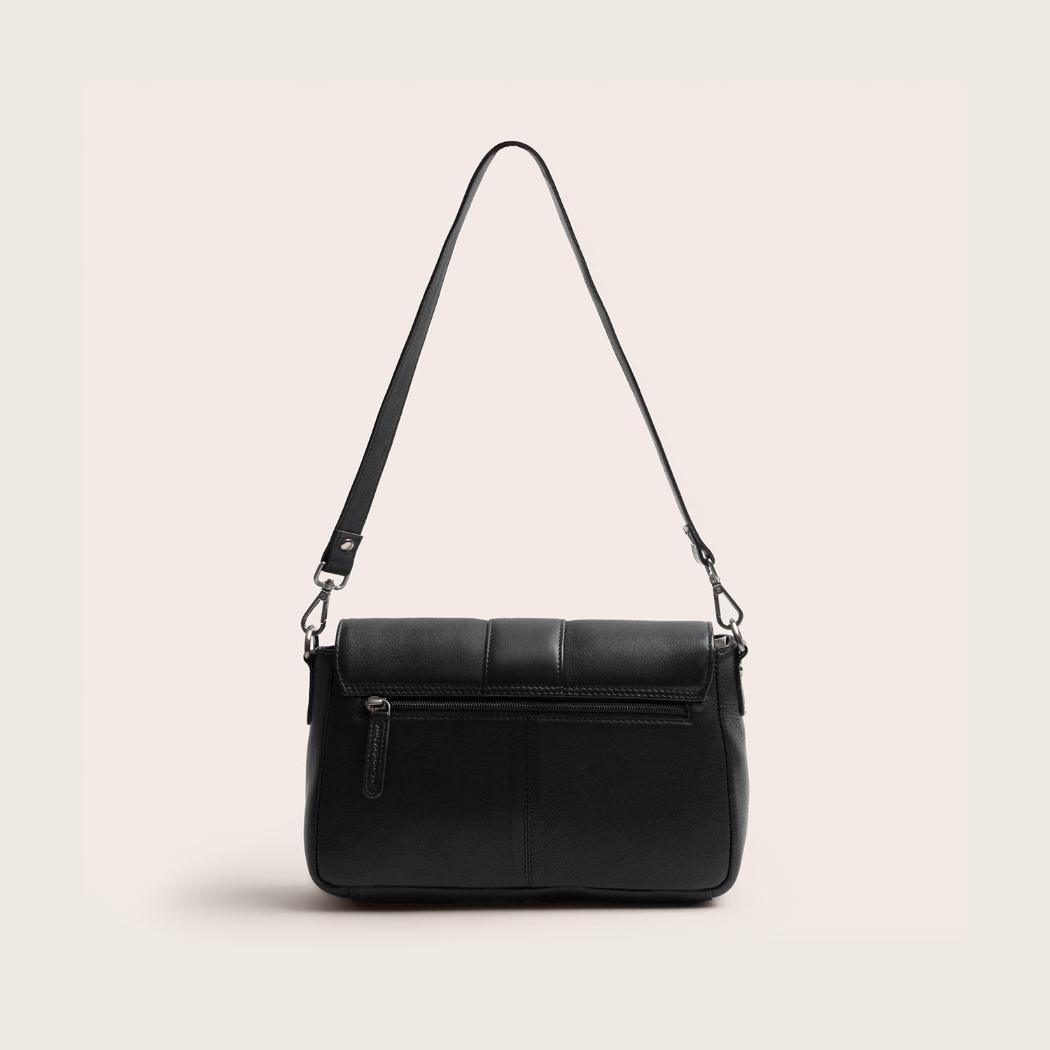 Sac Porté Épaule en Cuir Noir Zora