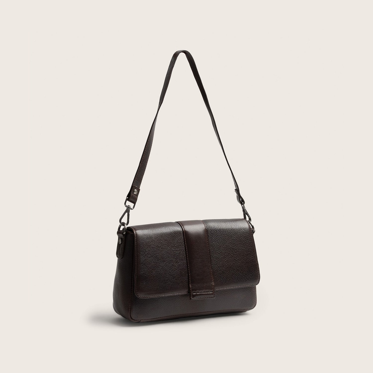 Sac Porté Épaule en Cuir Marron Zora