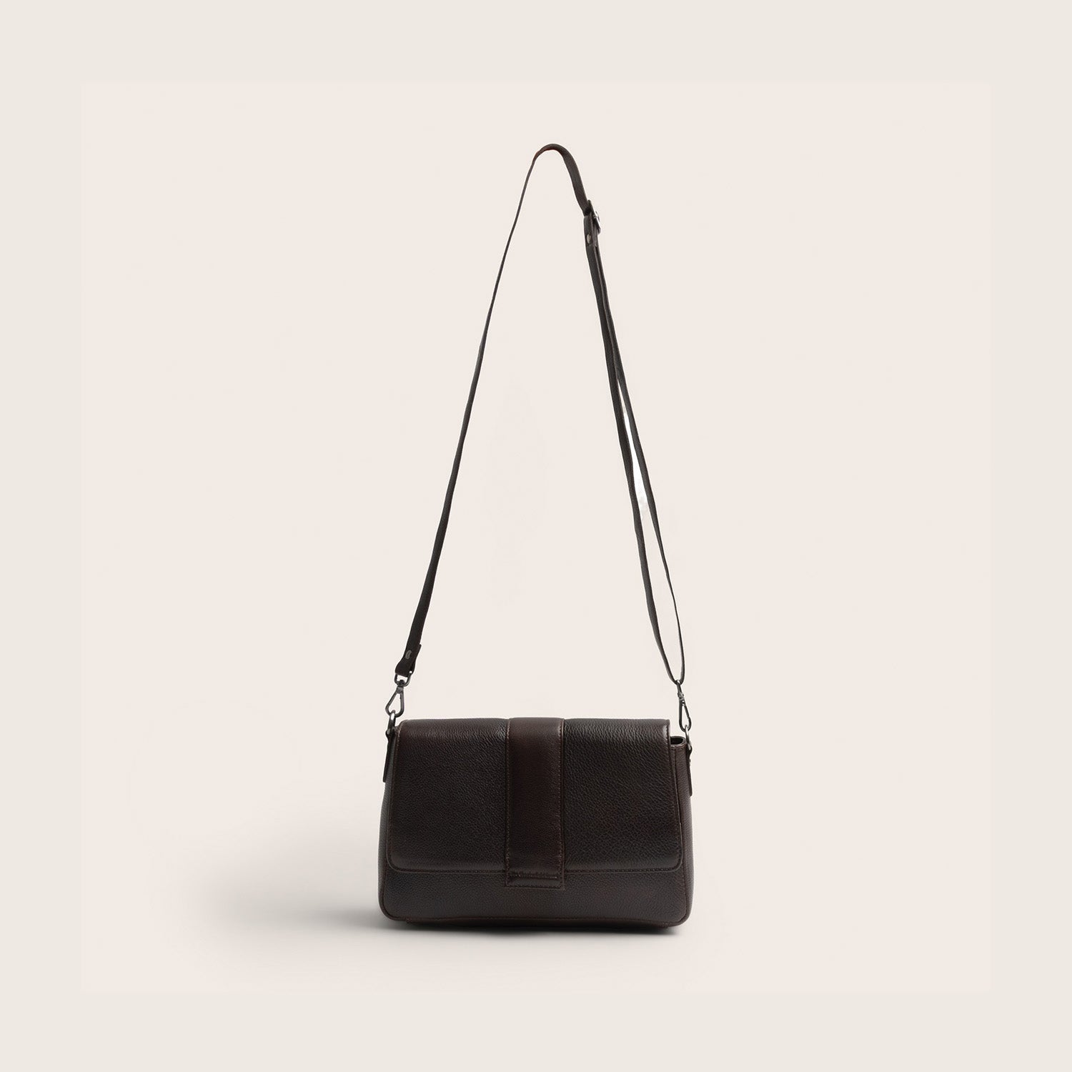 Sac Porté Épaule en Cuir Marron Zora