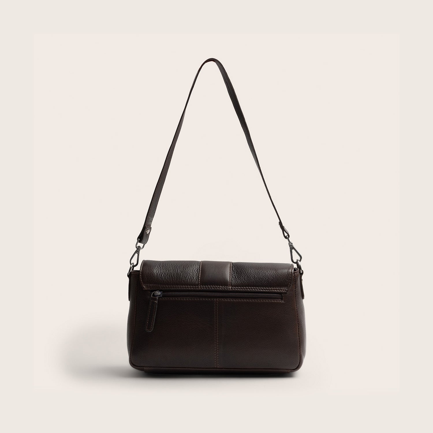 Sac Porté Épaule en Cuir Marron Zora