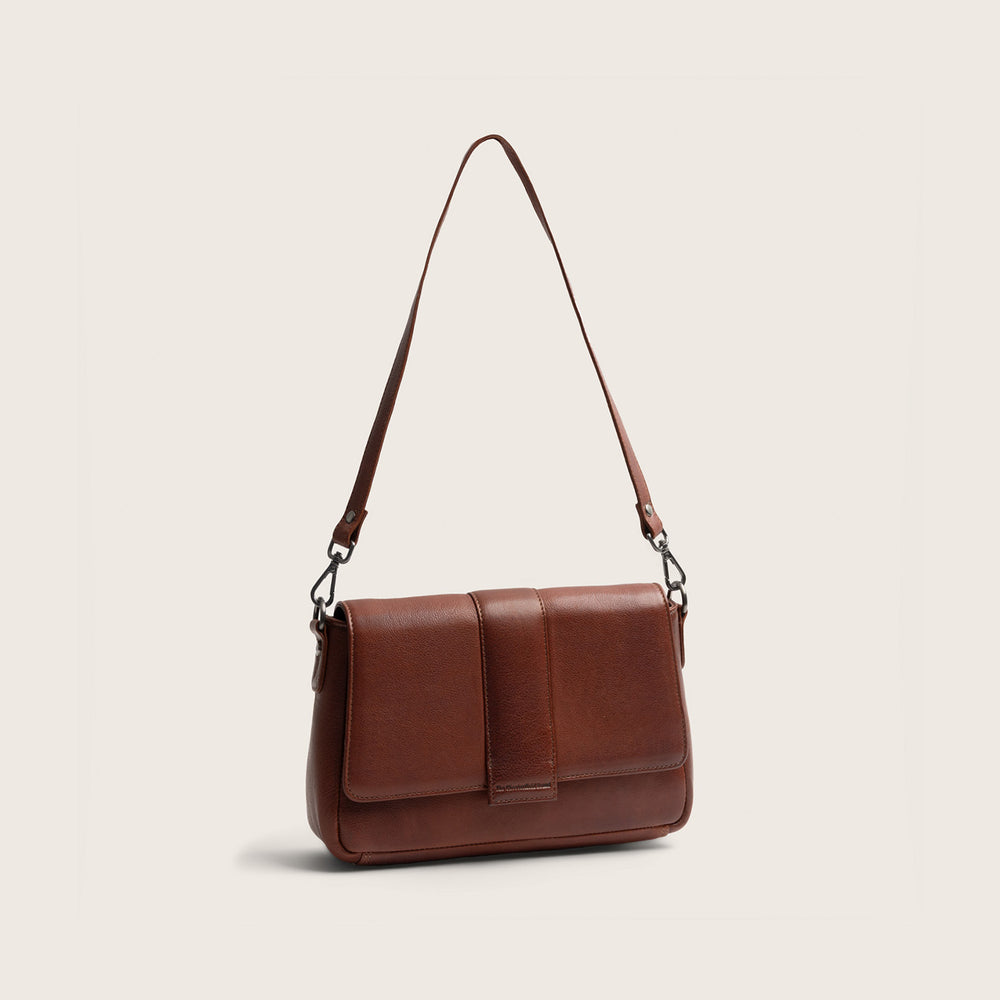 Sac Porté Épaule en Cuir Cognac Zora