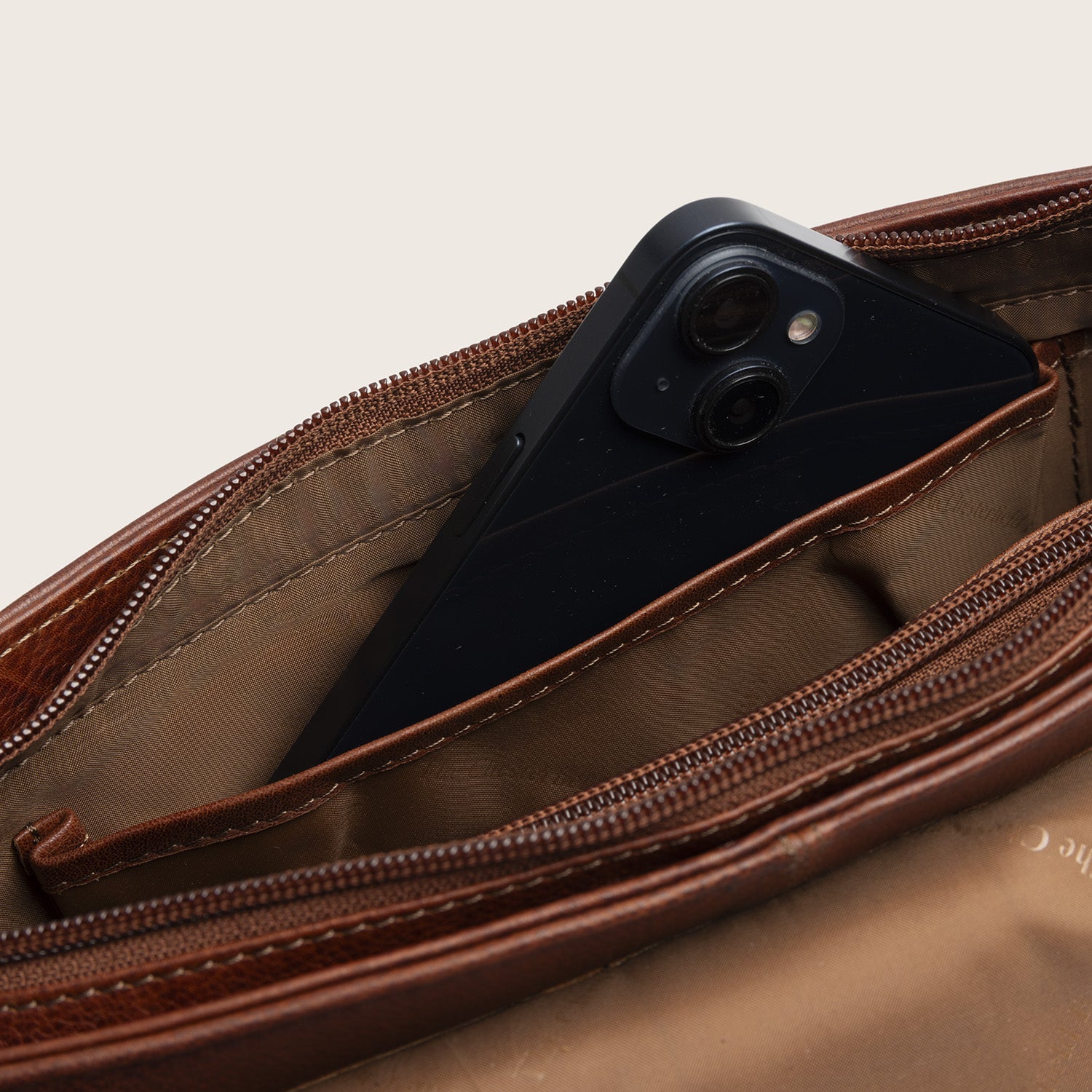 Sac Porté Épaule en Cuir Cognac Zora