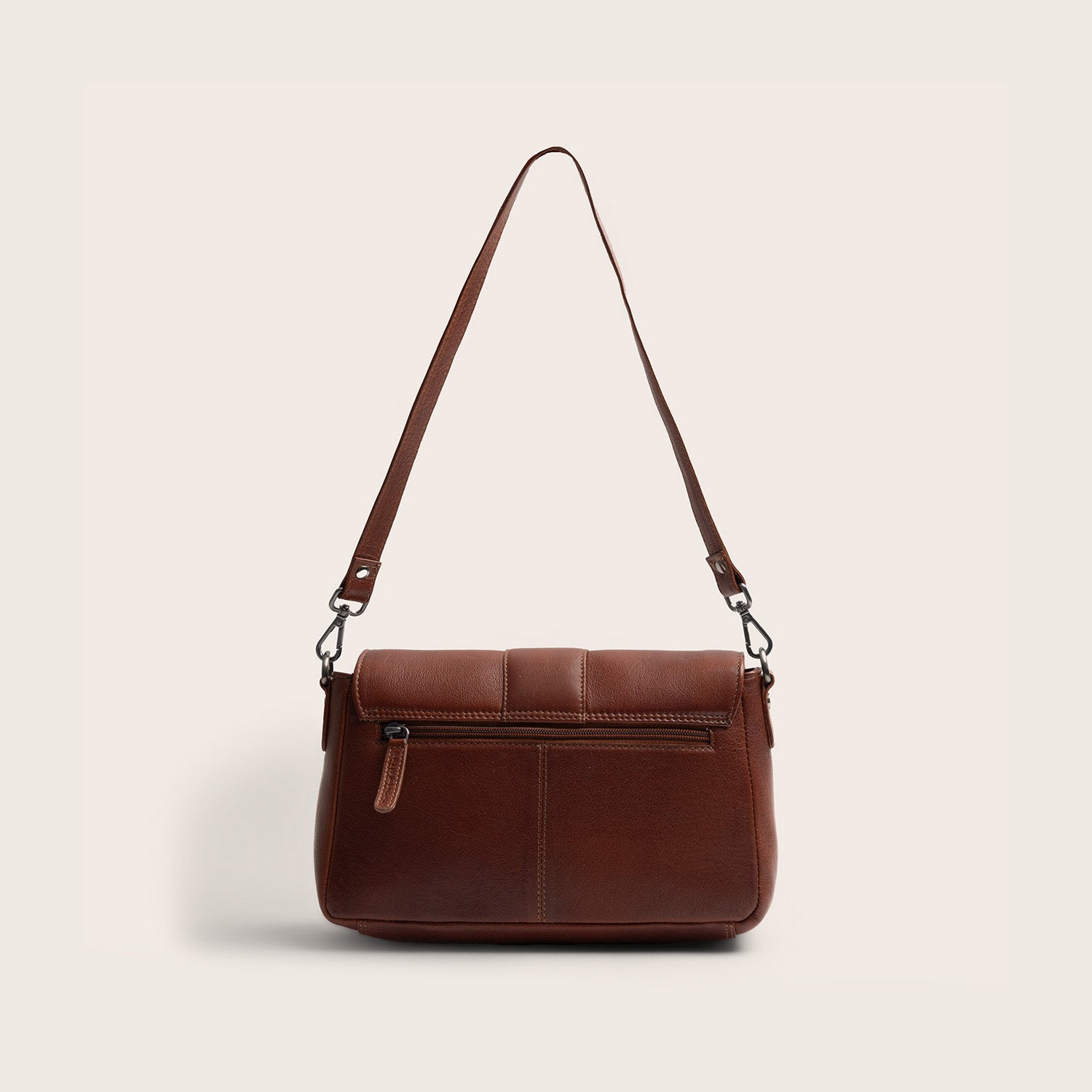 Sac Porté Épaule en Cuir Cognac Zora