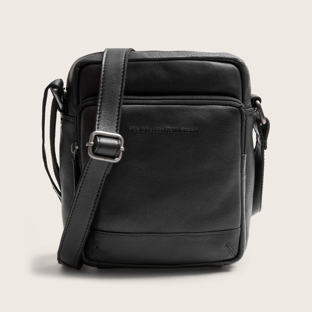 Sac Bandoulière en Cuir Noir Valtorio